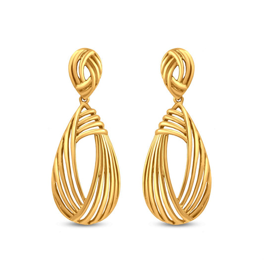 Modern Pear Drop Earring In 22K Gold
