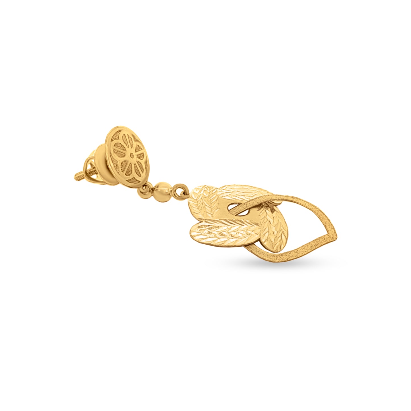 22k Gold Tribal Design Drop Earrings