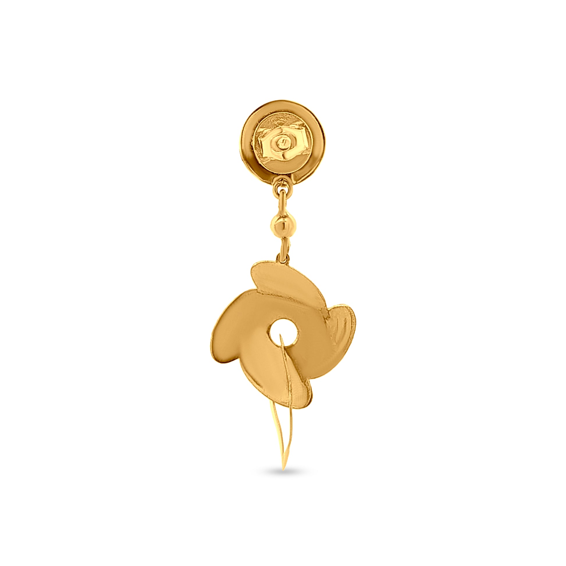 22k Gold Tribal Design Drop Earrings