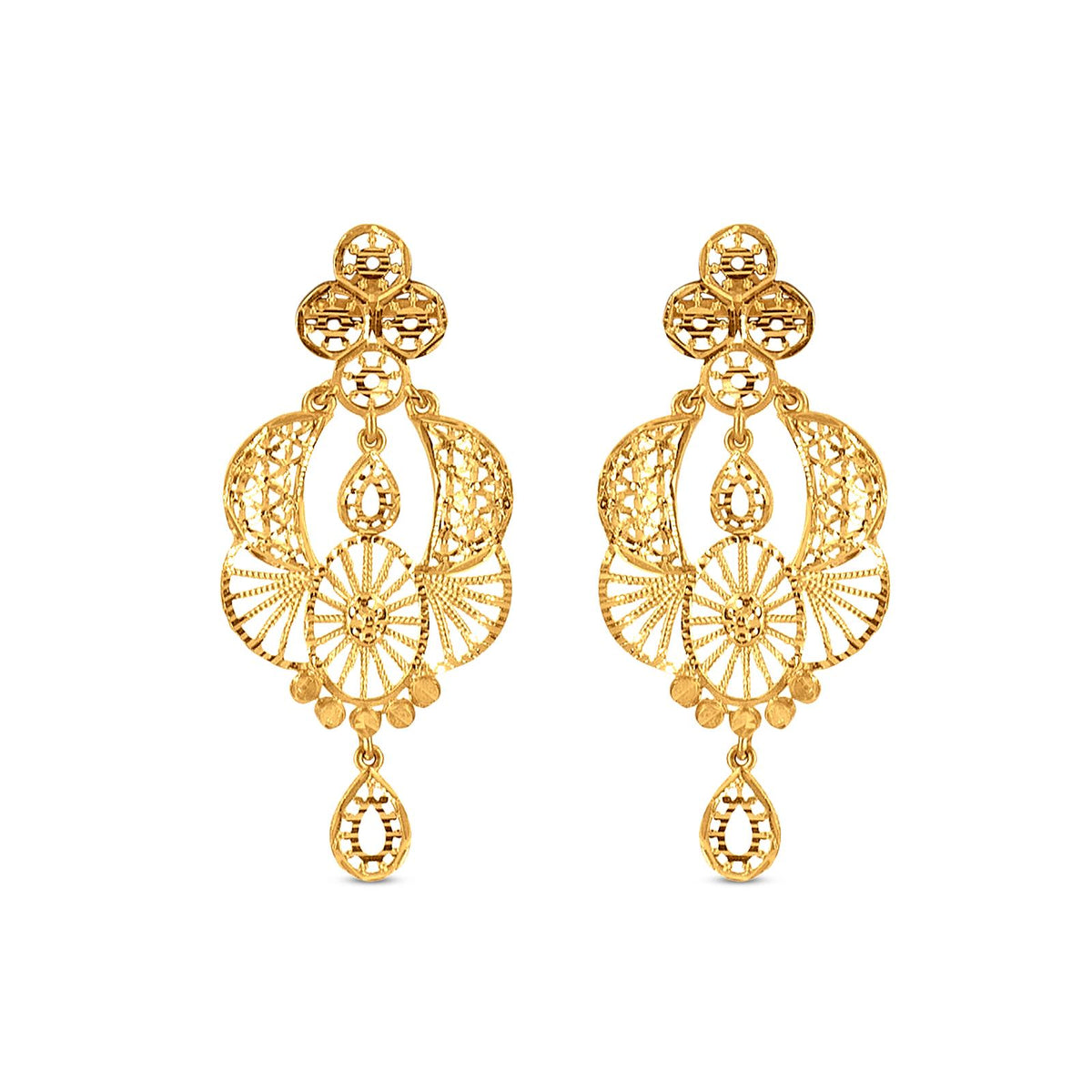 Openspace Drop Earrings In 22K Gold