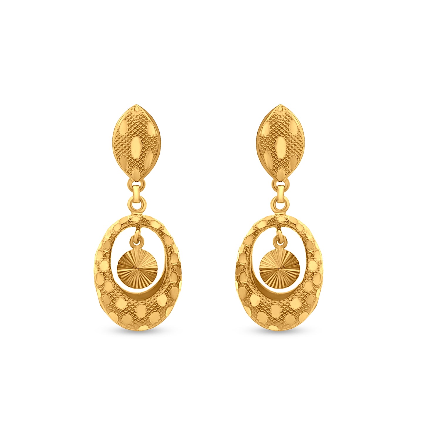 22k Gold Contemporary Drop Earrings