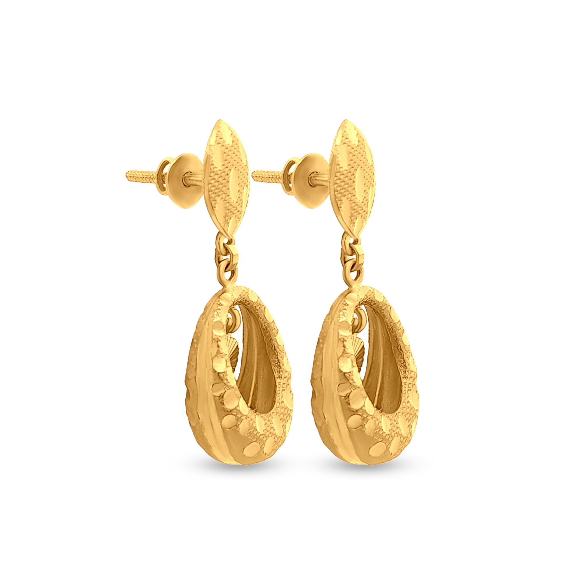 22k Gold Contemporary Drop Earrings