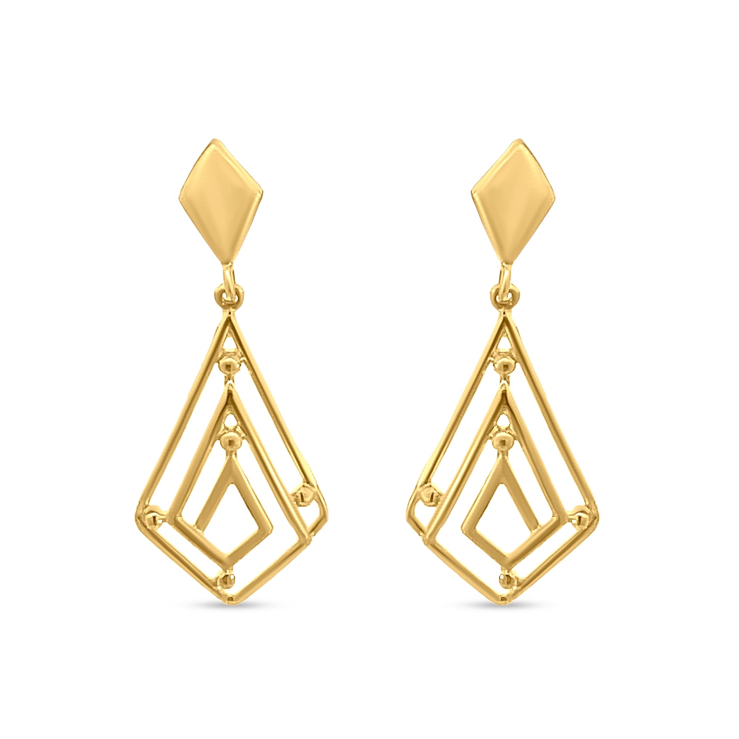 22k Yellow Gold Abstract Dangle Earring