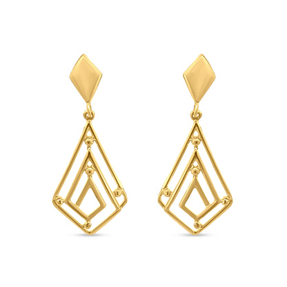 22k Yellow Gold Abstract Dangle Earring