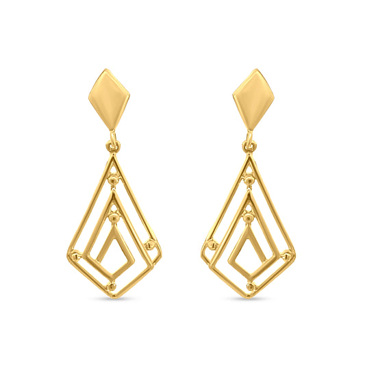 22k Yellow Gold Abstract Dangle Earring
