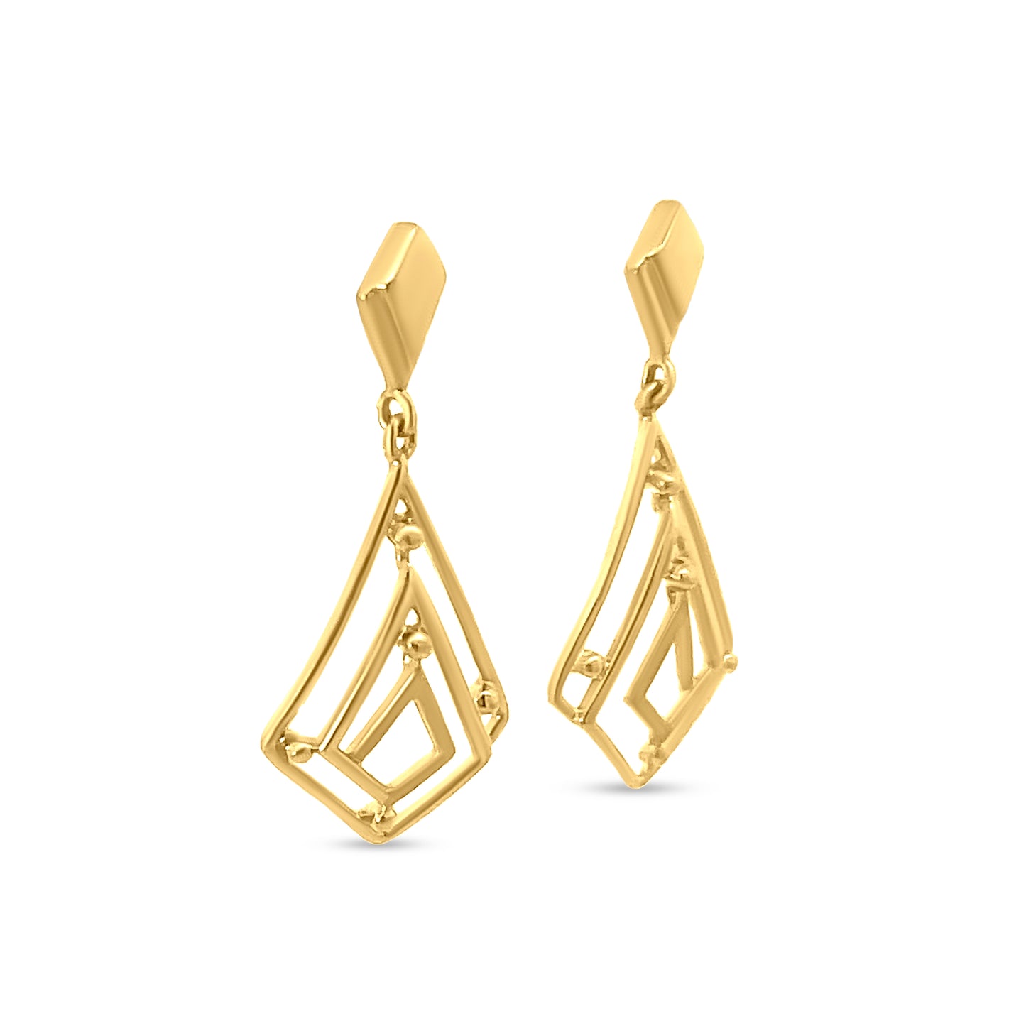 22k Yellow Gold Abstract Dangle Earring