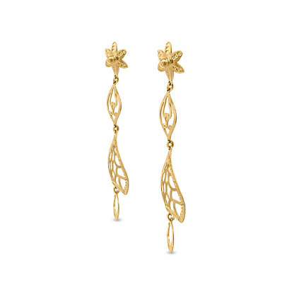 22K Yellow Gold Designer Dangle Earrings: Lightweight Fashion Elegance