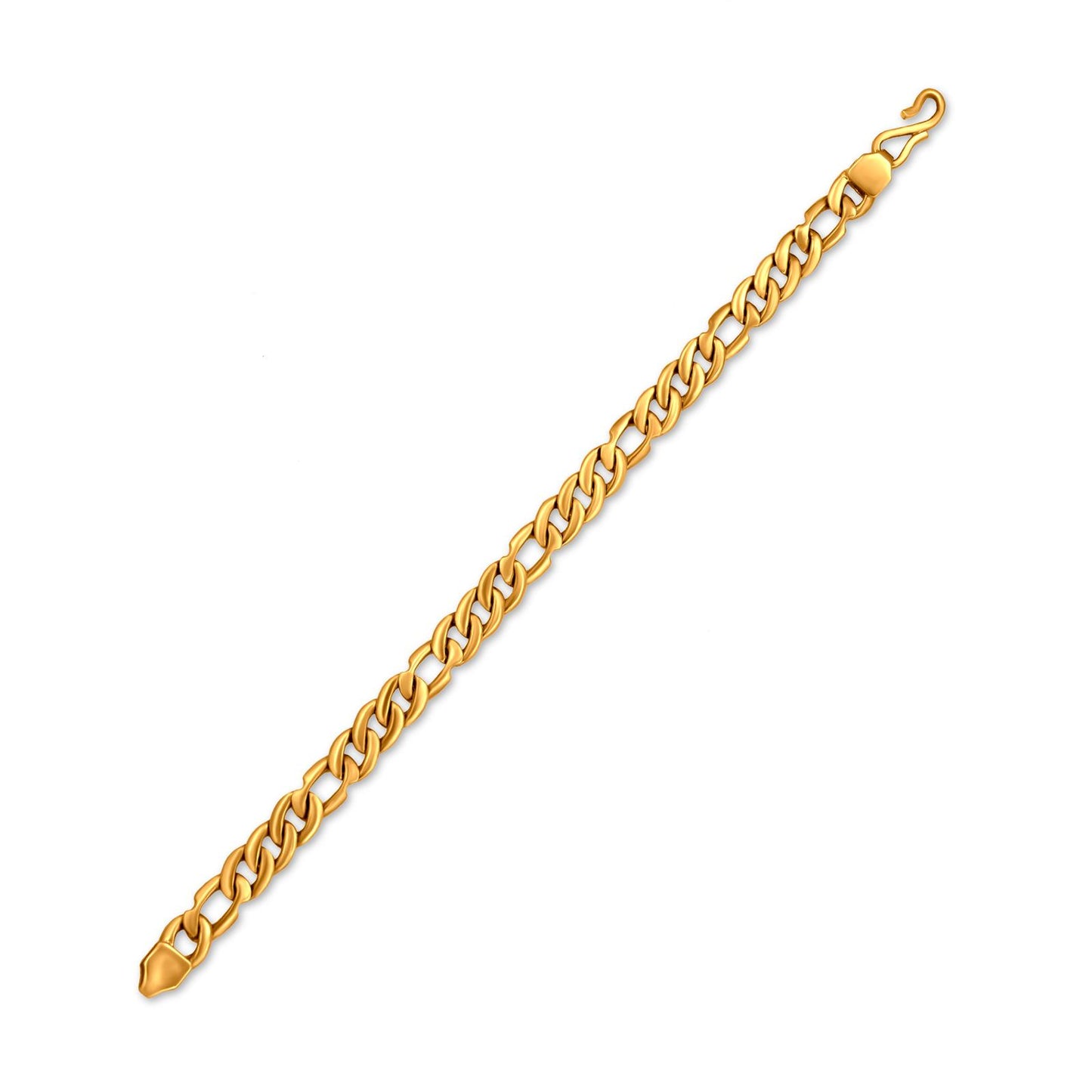 22k Yellow Gold Mens Heavy Chain Bracelet: Robust Elegance with Secure Lock.