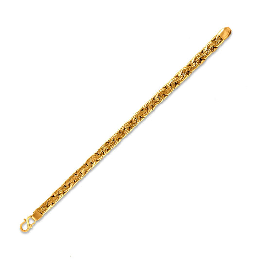 22k Yellow Gold Mens Bracelet: Unique Chain Design for Distinctive Elegance