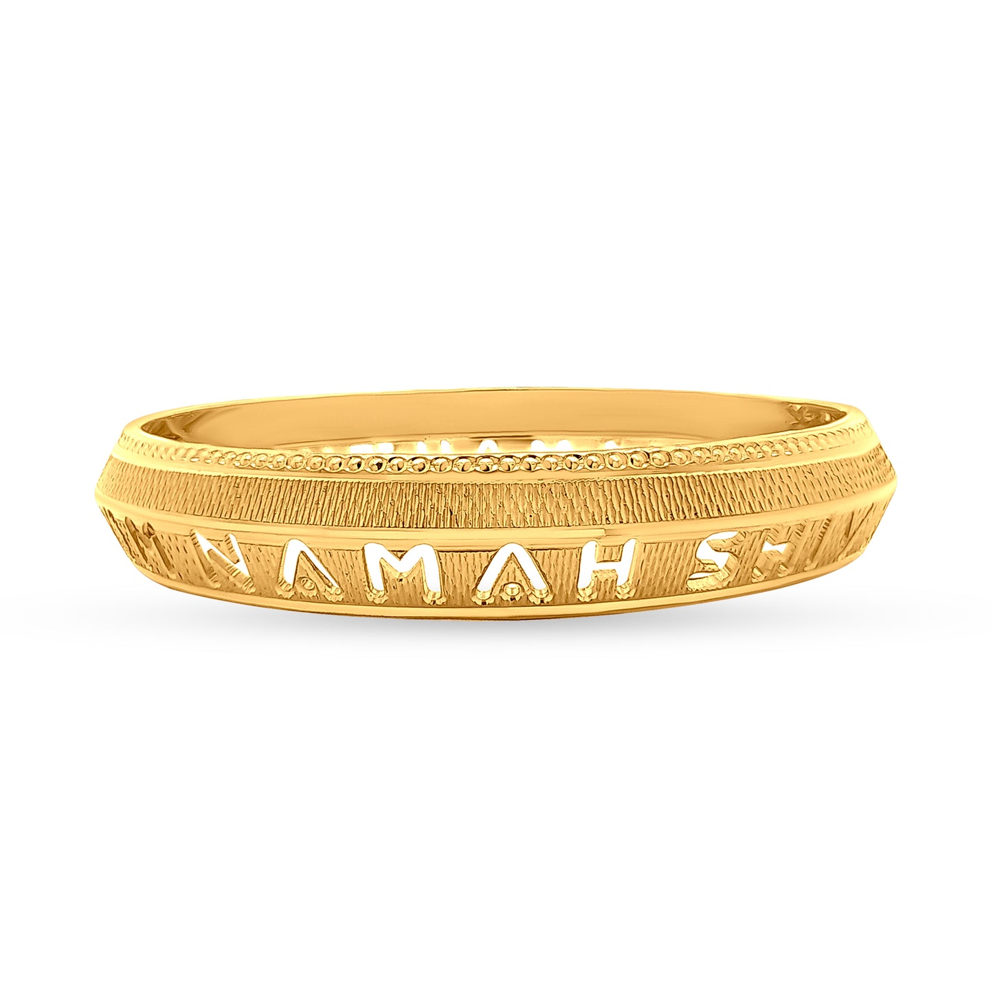 Shivam 22K Yellow Gold Om Namah Shivay Mens Kada