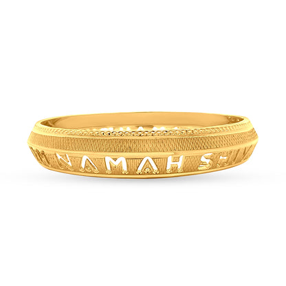 Shivam 22K Yellow Gold Om Namah Shivay Mens Kada
