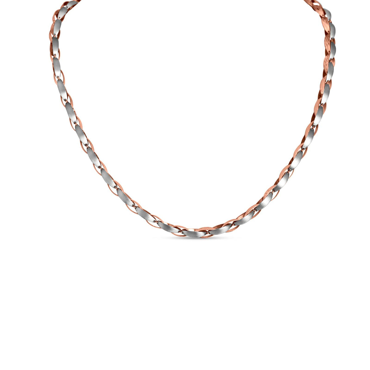 18k Rose Gold Interlinked Mens Chain