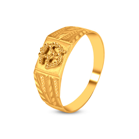 Om Signet Ring In 22K Gold