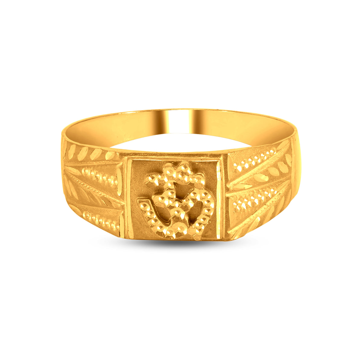 Om Signet Ring In 22K Gold