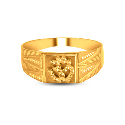 Om Signet Ring In 22K Gold