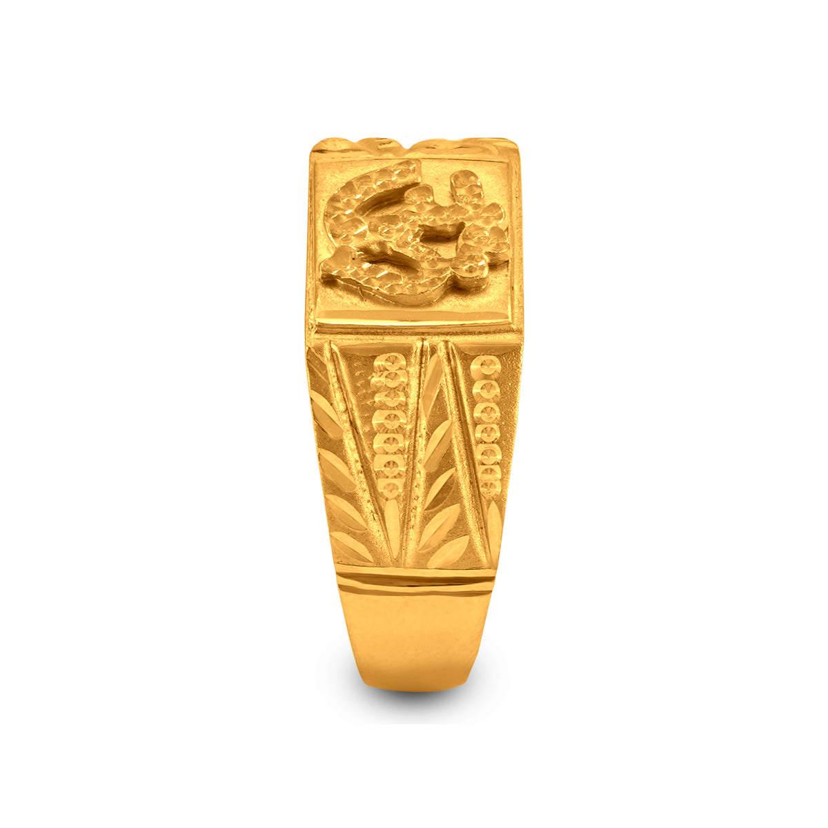 Om Signet Ring In 22K Gold