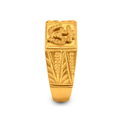 Om Signet Ring In 22K Gold