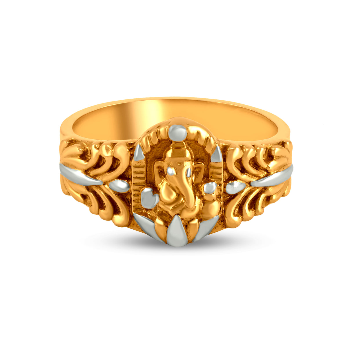 Temple Ring In 22K Gold With Rhodium