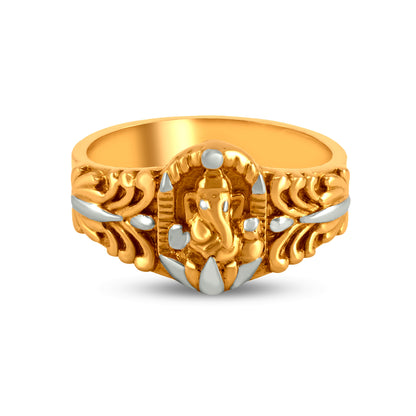 Temple Ring In 22K Gold With Rhodium