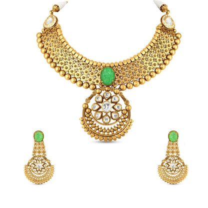 Jasmine Collar Necklace Set In 22K Gold