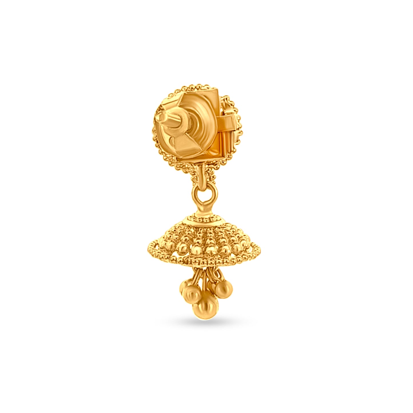 Kusum Traditional 22K Yellow Gold Jhumkas with Trinkets