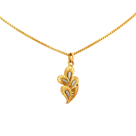 Leaf Locket In 22K Gold With Rhodium