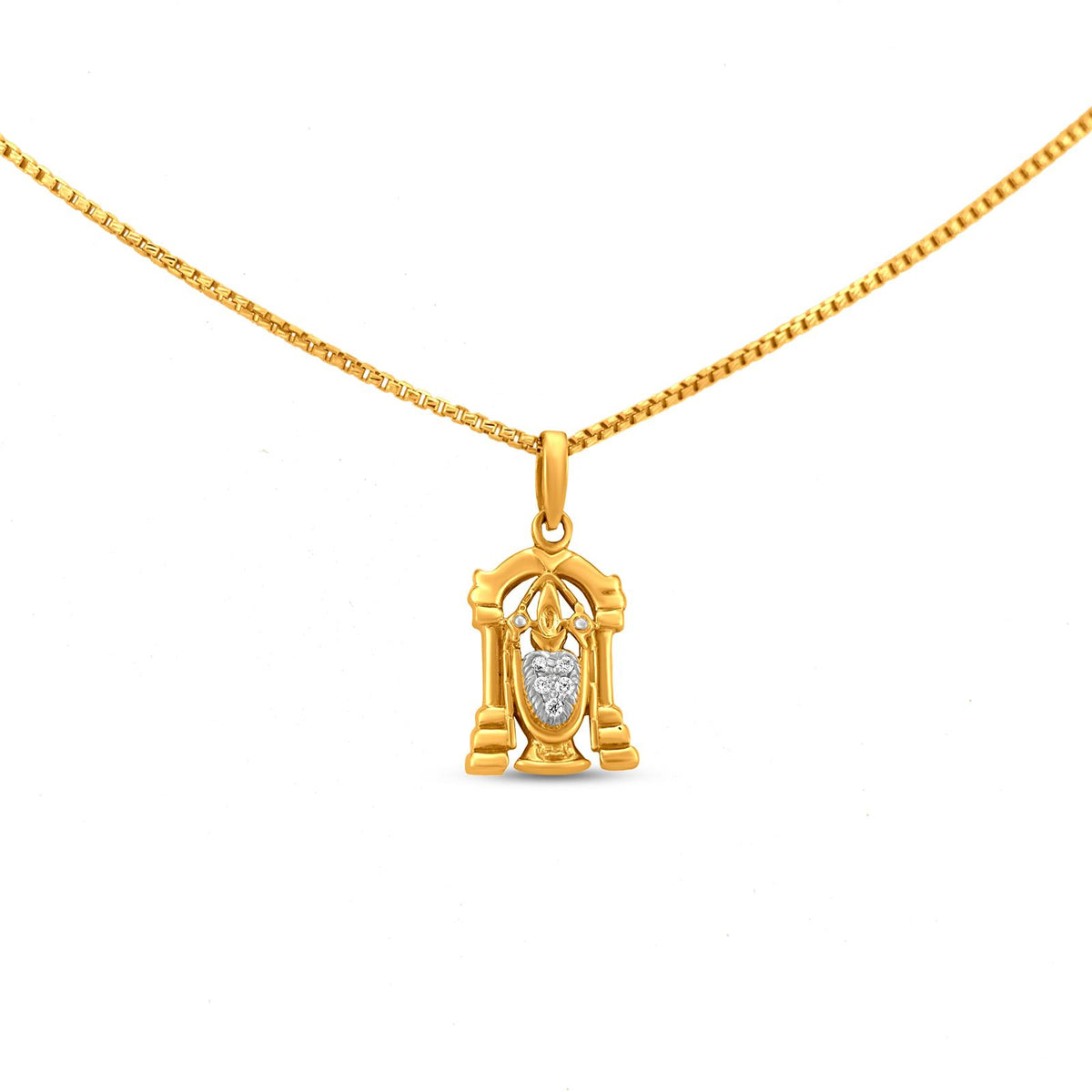Lord Tirupati Balaji Locket In 22K Gold With Rhodium