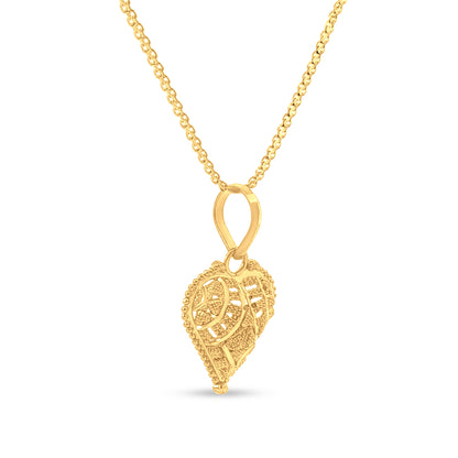 Sparsh: 22K Yellow Gold Trendy Heart Pendant