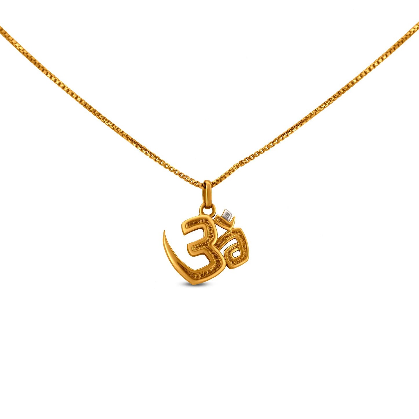 Om Signet Locket In 22K Gold With Rhodium