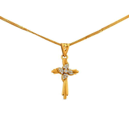 Cross Locket In 22K Gold