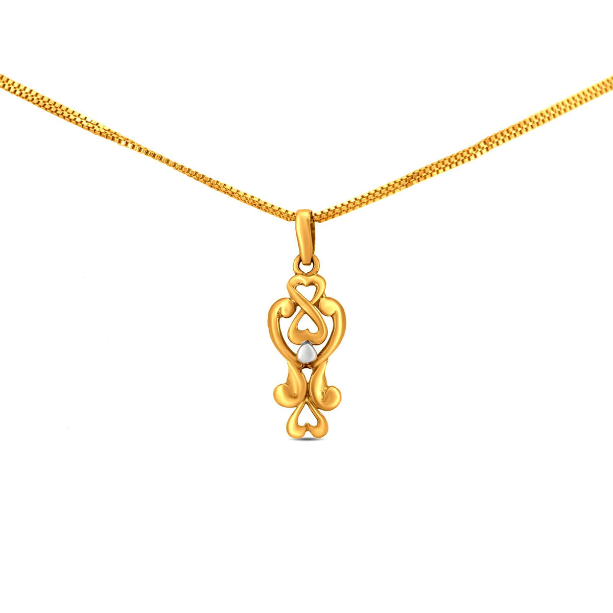 Heart Locket In 22K Gold With Rhodium