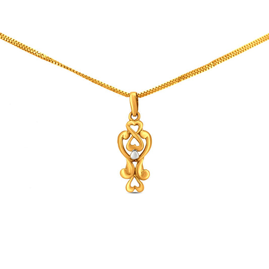 Heart Locket In 22K Gold With Rhodium