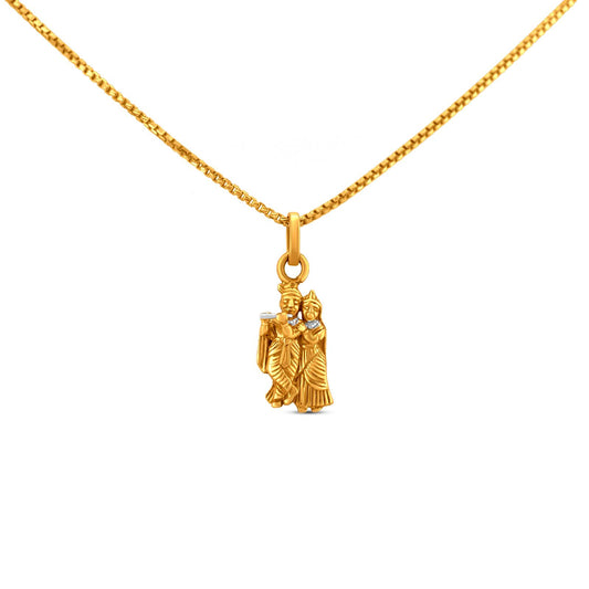 Radha Krishna Locket In 22K Gold With Rhodium