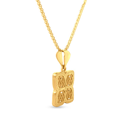 Chitramaya: 22K Yellow Gold Square Pendant For Girls And Women