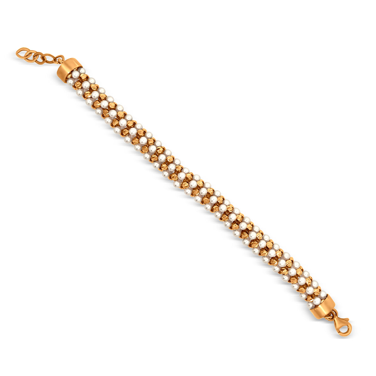 18k Yellow Gold Prismatic Shell Pearl Bracelet - Perfect for Weddings and Special Occasions