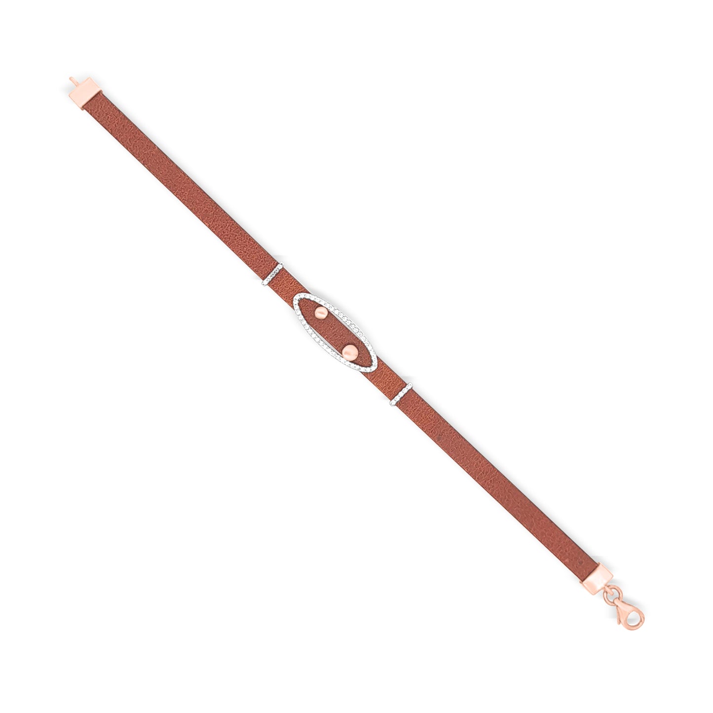 Yasmin: 18k Rose Gold Contemporary Leather Bracelet