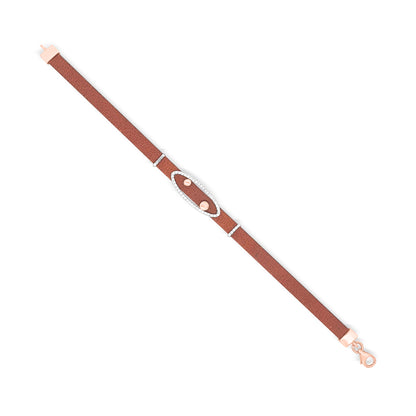 Yasmin: 18k Rose Gold Contemporary Leather Bracelet