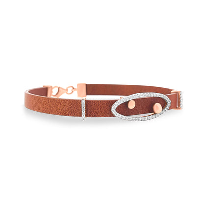 Yasmin: 18k Rose Gold Contemporary Leather Bracelet