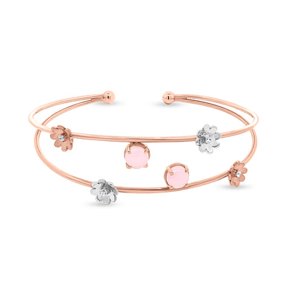 Anaya 18K Rose Gold Floral Cuff Bangle