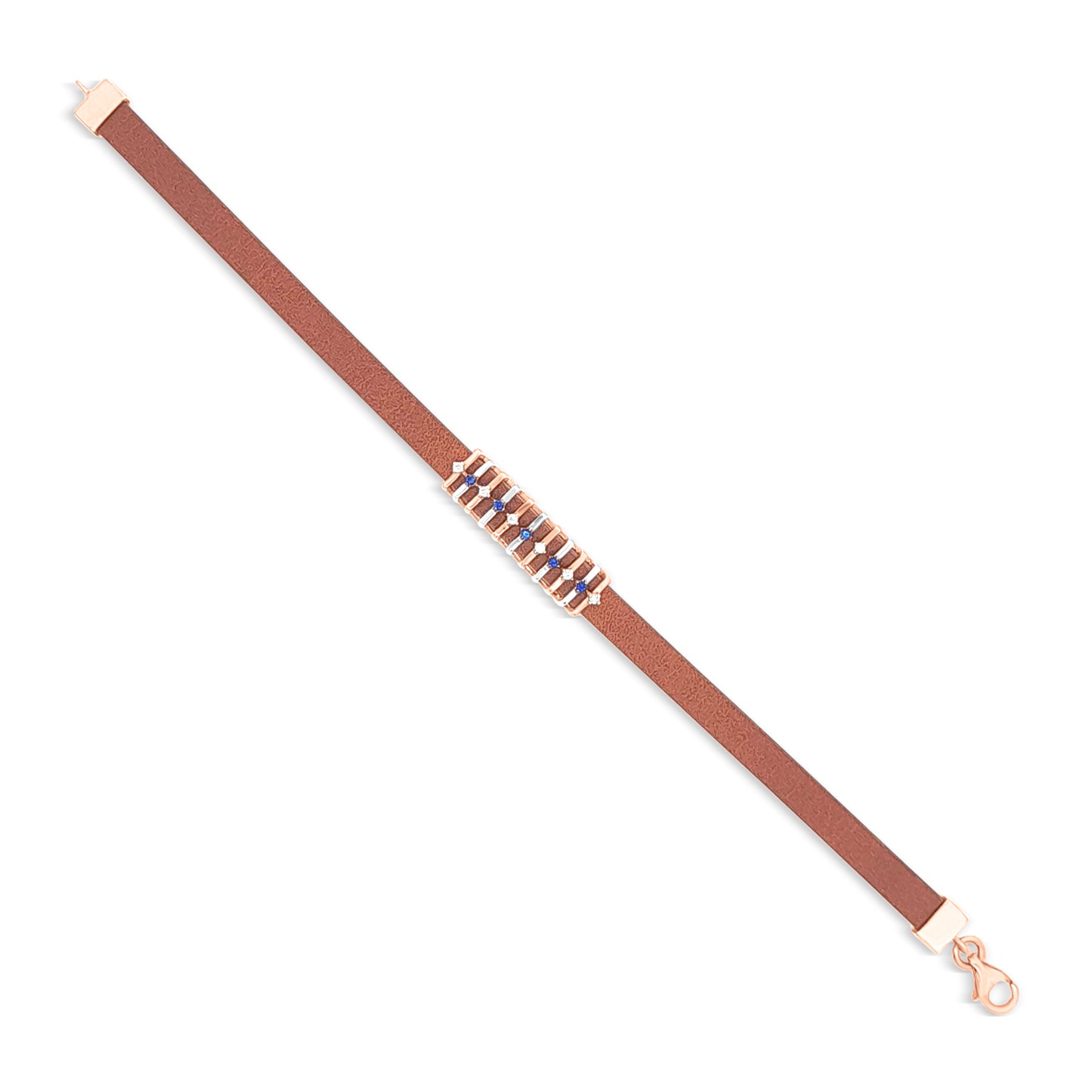Manikya: 18k Rose Gold Leather Bracelet For Women