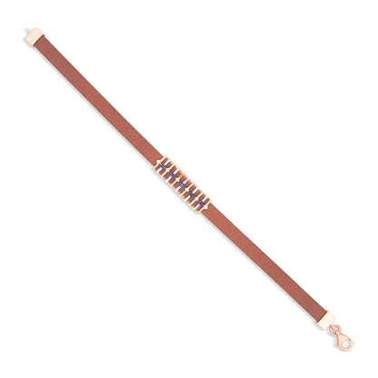 Manikya: 18k Rose Gold Leather Bracelet For Women