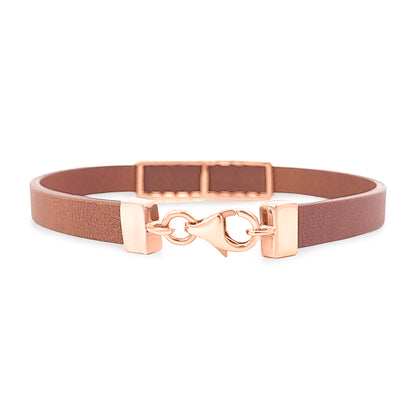 Manikya: 18k Rose Gold Leather Bracelet For Women