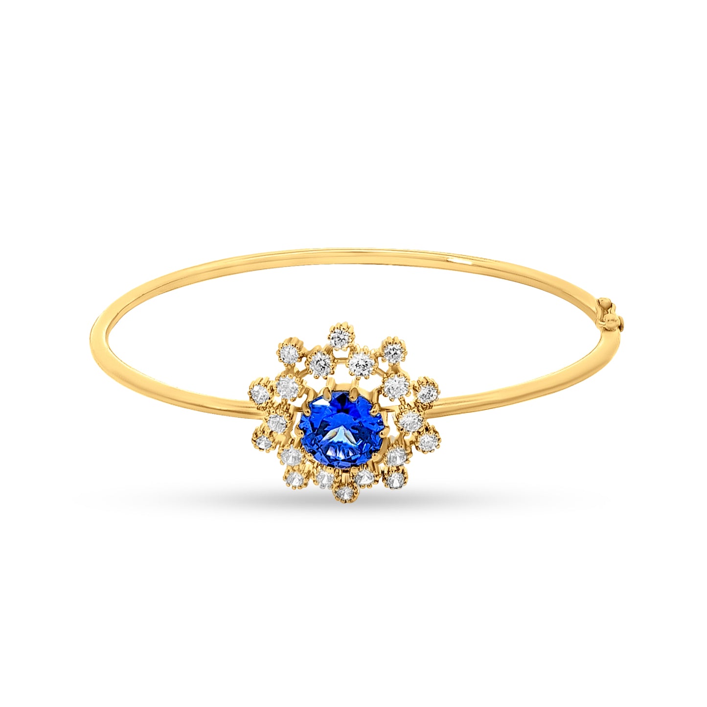 Kavya 18K Yellow Gold Floral Motif Bangle
