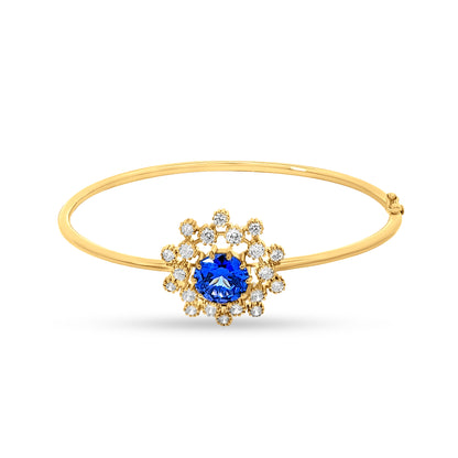 Kavya 18K Yellow Gold Floral Motif Bangle