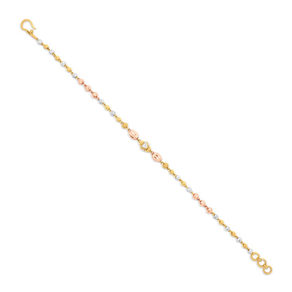Golden Love Symphony: 22k Yellow and Rose Gold Beads Bracelet