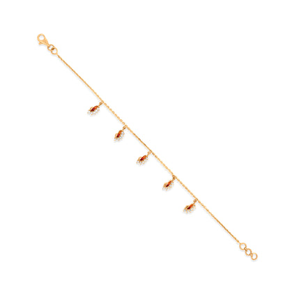 Viviana 22k Yellow Gold Charm and Chain Bracelet