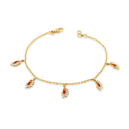 Viviana 22k Yellow Gold Charm and Chain Bracelet