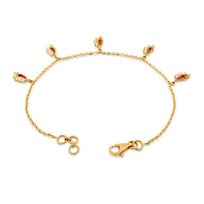 Viviana 22k Yellow Gold Charm and Chain Bracelet