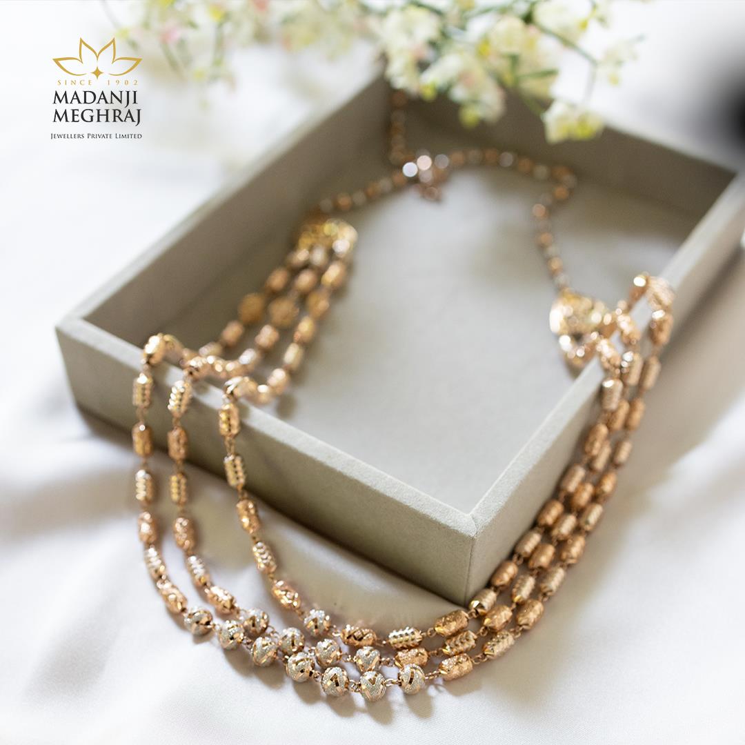 18K Rose Gold Tri-Layered Chain