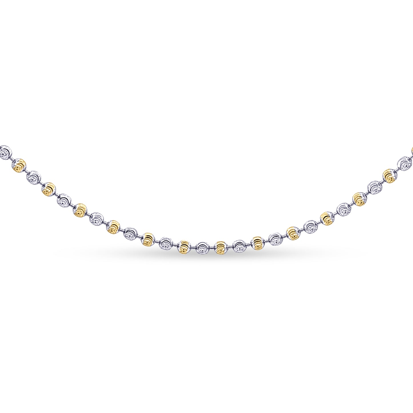 Parijata 18K White and Yellow Gold Beads Chain